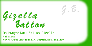 gizella ballon business card